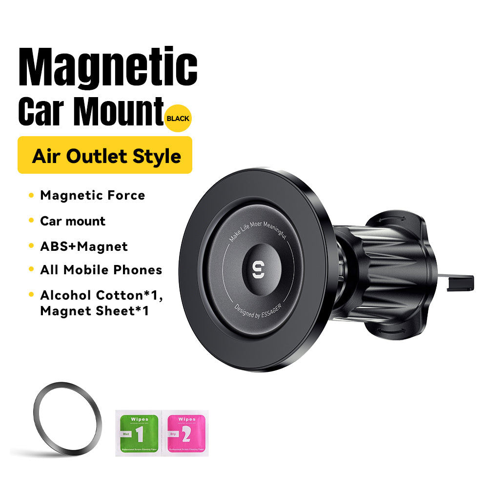 ESSAGER ES-ZJ27 Universal Magnetic Car Air Vent Phone Holder 360 Degrees Rotatable Cellphone Bracket ESSAGER ES-ZJ27 Universal Magnetic Car Air Vent Phone Holder 360 Degrees Rotatable Cellphone Bracket